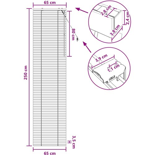  Venecijanska roleta Bijela 65 x 250 cm 35 mm Slike