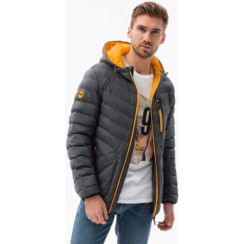 Ombre parke mo&amp;scaron;ka izolirana bunda (C356DARK-GREY) pisana Slike