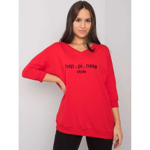 Fashion Hunters Red sweatshirt with the inscription Jolanda RUE PARIS Cene