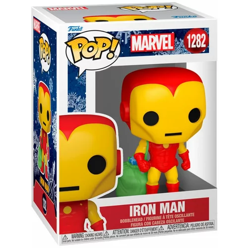 Funko pop! Marvel: Holiday - Iron Man With Bag - Collectable Vinil figura - Ideja za darilo - uradno blago - igrače za otroke in odrasle - filmi oboževalci - Modelna številka za zbiratelje i, (20838655)