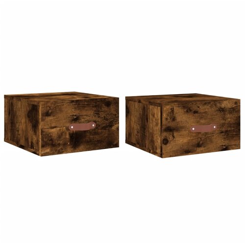 Maison Chic Stenski Dvo delni komplet Nočne omarice - Nočne mize dimljeni hrast 35x35x20 cm, (21690060) Cene