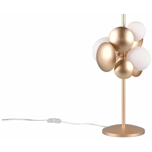 Trio Select Bijela/u zlatnoj boji stolna lampa sa staklenim sjenilom (visina 50 cm) Bubble –