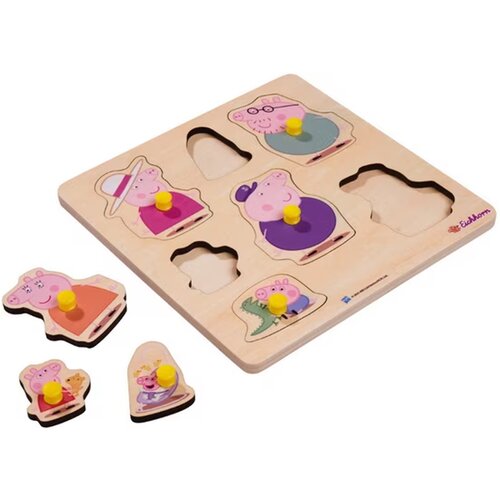Simba Toys Eichhorn: Peppa Pig drvena slagalica s ručkama za umetanje oblika Slike