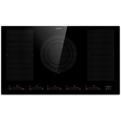 Klarstein Masterzone 90 Flex, indukcijska ploča, maks. 12.600 W, ugrađeno, 5 zona, 2 Flex zone, ThermoBoost tehnologija, Smart Flex Slike