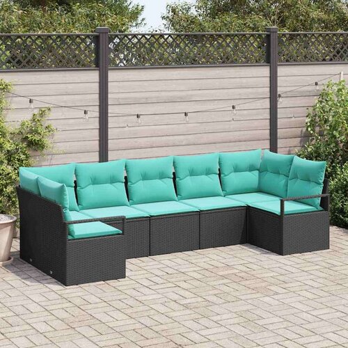  Set sofe s jastukom 7 pcs Crna poliratan Cene