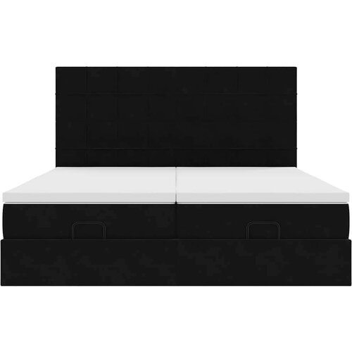 VidaXL Okvir kreveta s madracima crni 160x200cm bar&amp;scaron;unasti Slike