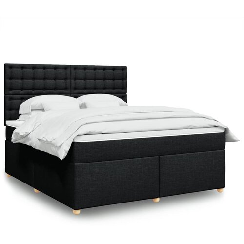 vidaXL Box spring postelja z vzmetnico črna 180x200 cm blago Cene
