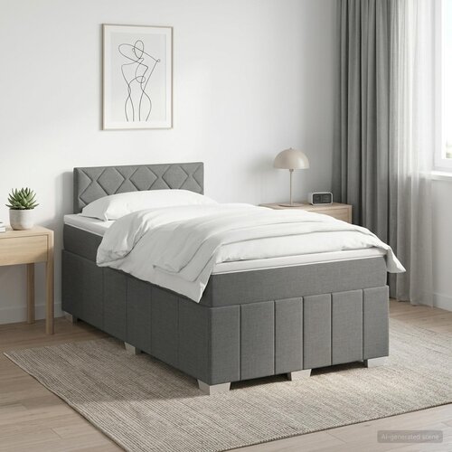  Boxspring krevet s madracem Tamnosiva 120 x 190 cm Tkanina Cene