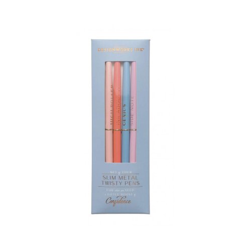 Kikkerland Set hemijskih olovki Twisty Slim, 4 komada, Vi&amp;scaron;ebojni Slike