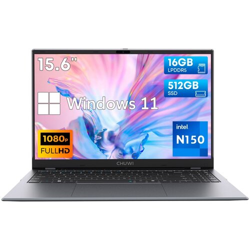 Chuwi Prenosni Računalnik Gemibook Plus - Procesor Intel N150 15.6'' Zaslon Windows 11 16GB+512GB 5000mAh Baterija - Siva, (22113354) Cene