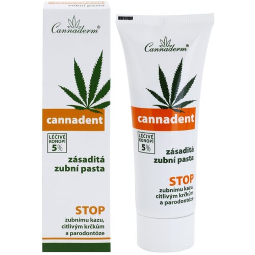 Cannaderm Cannadent Alkaline toothpaste zeli&amp;scaron;čna zobna pasta s konopljinim oljem 75 g Slike