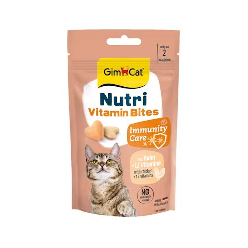 Gimcat pribolj&amp;scaron;ek za mačke Nutri Vitamin Bites s pi&amp;scaron;čancem 40 g Slike