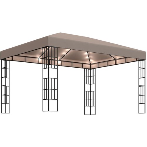 vidaXL Paviljon z LED lučkami 4x3 m taupe Cene