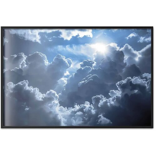  Plakat Lively Scene: The Sun Battling the Clouds 90x60 Crni okvir Slike