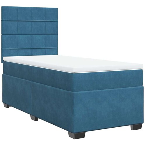 VidaXL Box spring krevet s madracem plavi 90x190 cm bar&amp;scaron;unasti Slike