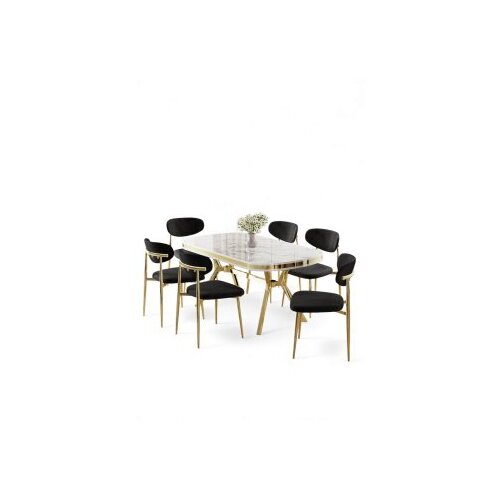 Hanah home trpezarijski set, 7 dijelova, crni Cene