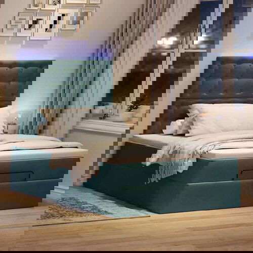 vidaXL Okvir za krevet s madracima tamnozeleni 120x190 cm baršunasti Cene