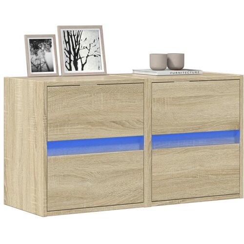  Zidni TV ormarići LED 2 kom boja hrasta sonome 41x31x45 cm Cene