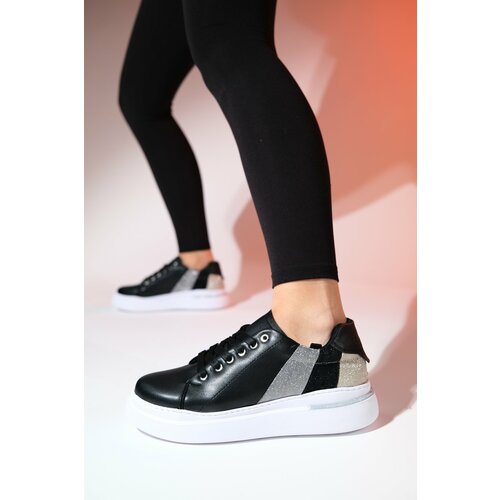 LuviShoes FRESH Black Color Silvery Women's Sports Shoes Slike
