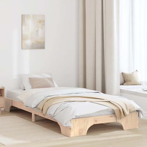VidaXL Posteljni okvir Naravni Bor 90 x 200 cm Vzdržljiv Slike
