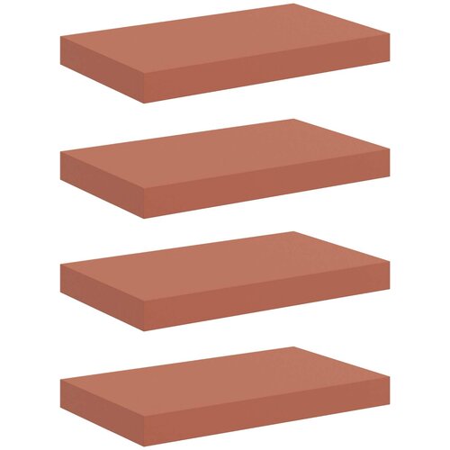  Polica na zidu 4 pcs Crvena 40 x 23,5 x 4 cm Konstruirano drvo Slike