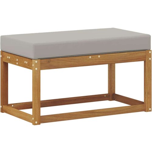  Vanjska stolica klupa s jastukom Prirodna 79 x 43 x 37 cm - Prirodna i svijetlo siva 80 cm Otvoreno područje nogu Slike