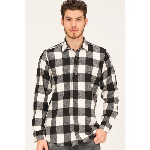Dewberry G729 MEN&amp;#039;S PLAID SHIRT-BLACK Slike