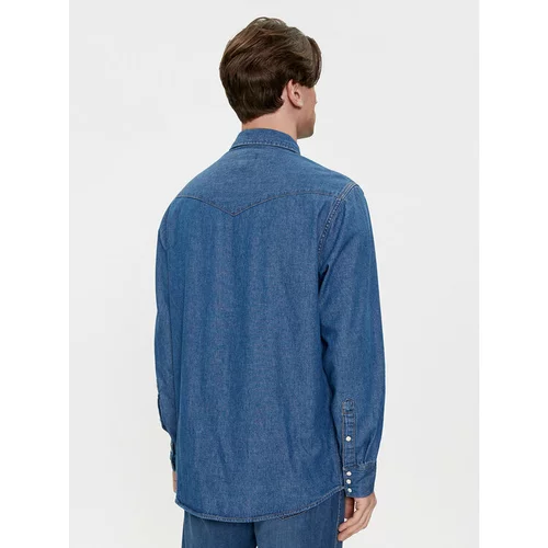 Wrangler Jeans srajca Western 112350488 Modra Regular Fit