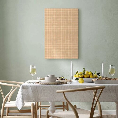  Slika - Waving Lines - Creamy Grid on a Noisy Pastel Background 20x30 Premium Print Slike