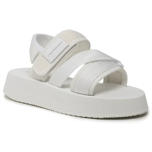 Calvin Klein Jeans Sandali Prefresato Sandal Bagde YW0YW00967 Bela