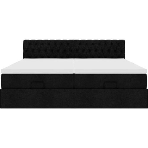VidaXL Okvir kreveta s madracima crni 160x200cm od tkanine Slike