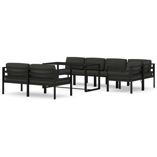 vidaXL Vrtna sedežna garnitura 8-delna z blazinami aluminij antracit, (20760864) Cene