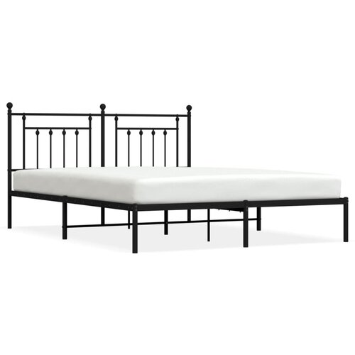 Maison Chic Kovinski Posteljni okvir - Dvoposteljna postelja - Zakonska postelja z vzglavjem črn 183x213 cm, (21693344) Cene