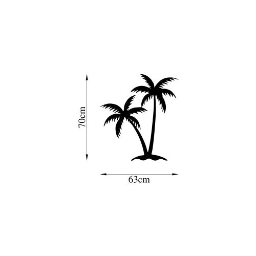 Wallity Zidna dekoracija Palm 2-436, 63x70 cm, 1.5 mm, Crna Slike