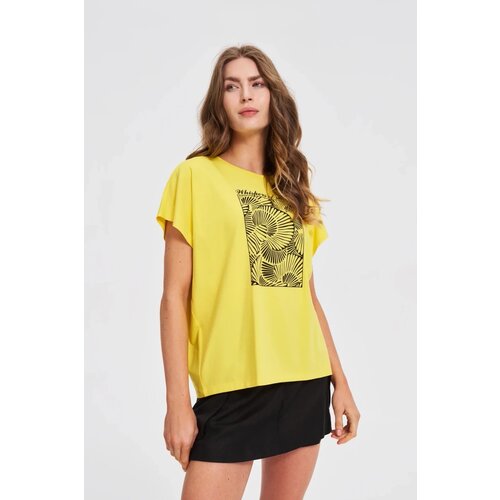 Marisse Cotton Blouse With Yellow Print Slike