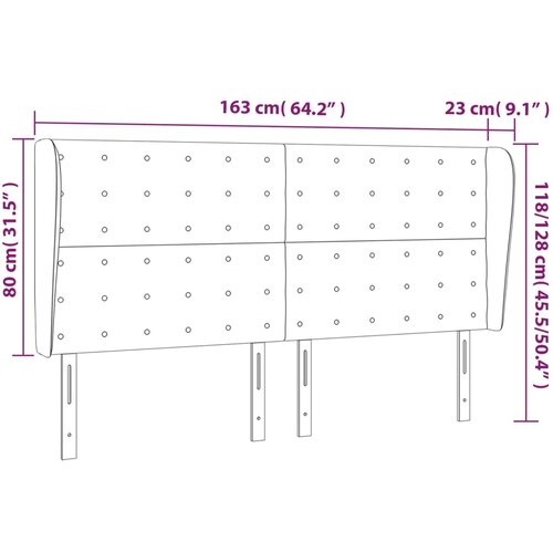  Uzglavlje s u&amp;scaron;ima krem 163x23x118/128 cm od umjetne kože Slike