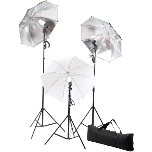  Komplet za fotografski studio sa setom svjetiljki i pozadinom Crna 500 x 300 cm Slike