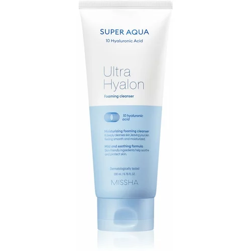 MISSHA Super Aqua 10 Hyaluronic Acid hidratantna pjena za čišćenje 200 ml
