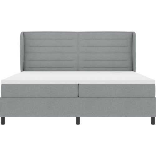 Box Spring Krevet s Madracem Svjetlosiva 200x200 cm Tkanina Slike