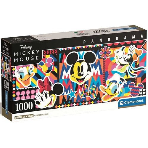 Clementoni Disney: Mickey Mi&scaron; klasična panorama puzzle od 1000 komada 98x33cm - Cijene