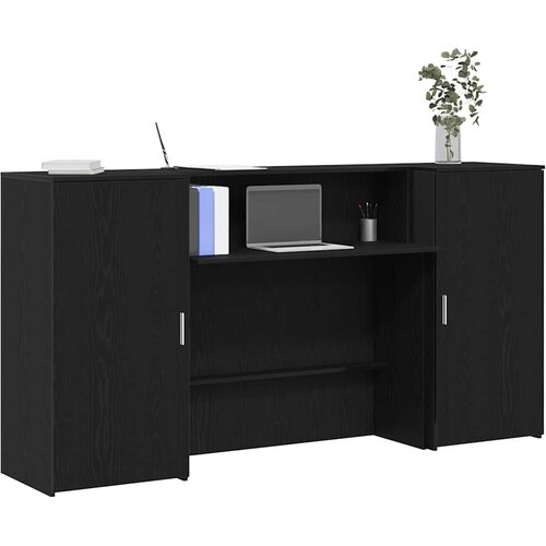  Recepcijski stol crni hrast 200x50x103,5 cm konstruiranog drva Cijene