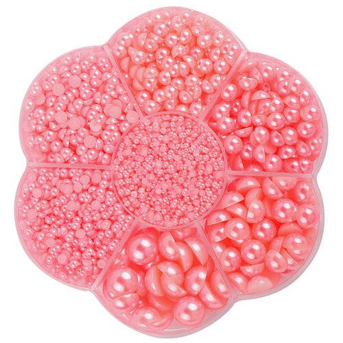 INF 5600 kosov pol okroglih biserov, imitacija biserov v škatli LightPink, (21838858) Cene