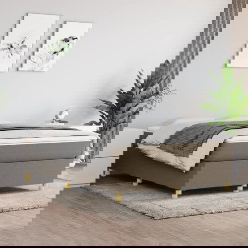 The Living Store Posteljni okvir taupe 140x190 cm blago - Box Spring Posteljni Okvir, (21515808) Slike