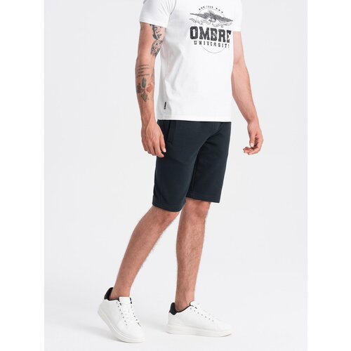 Ombre Men&amp;#039;s BASIC cotton sweat shorts - black Slike