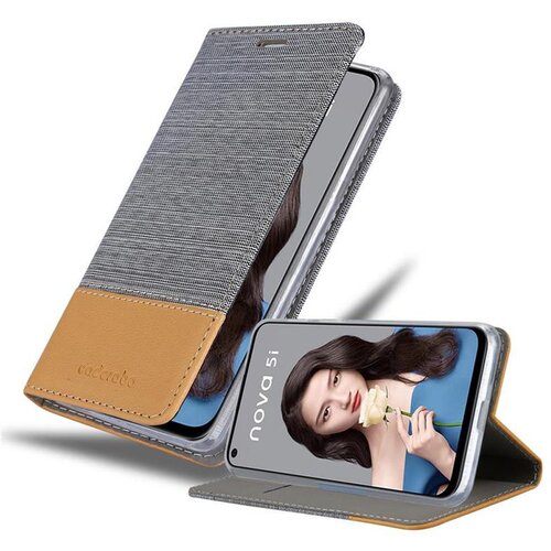 Cadorabo Ohi&scaron;je, združljiv s Huawei v svetlo sivo rjavi barvi - za&scaron;čitni pokrov z magnetnim zapiranjem, stoječo funkcijo in režo za kartico, (20570368) Cene