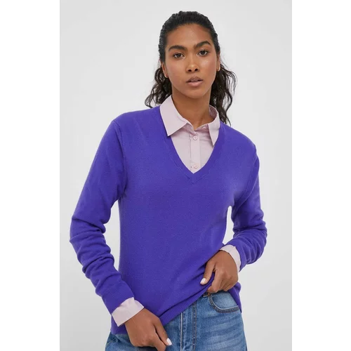 United Colors Of Benetton Volnen pulover ženski, vijolična barva