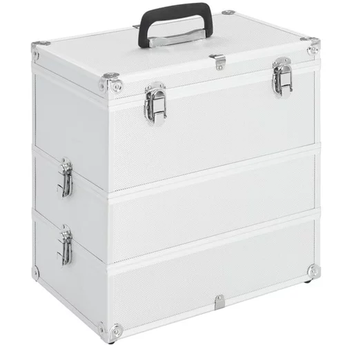  Kovček za ličila 37x24x40 cm srebrn aluminij