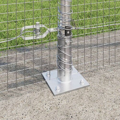  Zavarena žičana ograda sa 13 postolja sa flangama 1.4x50 m Cinkovani čelik Slike