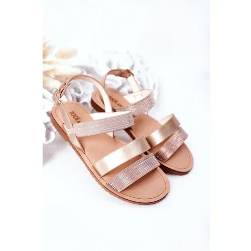 Kesi Children's Shiny Sandals Champagne Natalie