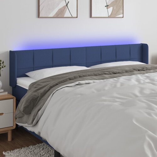 vidaXL LED uzglavlje plavo 163x16x78/88 cm od tkanine Cijene
